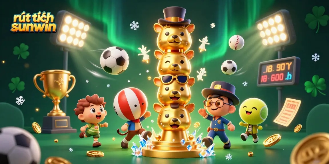 Engage in rút tiền sunwin while enjoying an action-packed 3D casino scene filled with sports-themed elements.