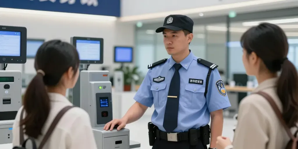 Security Guard in a corporate building providing professional services, ensuring safety and community trust.