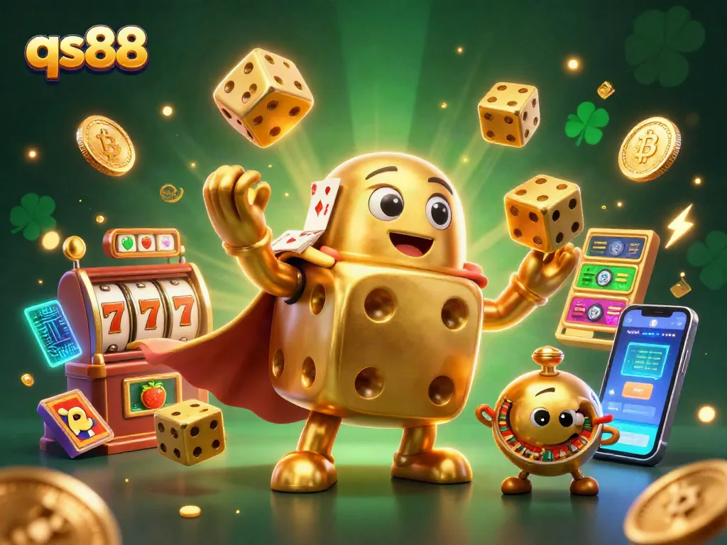 Experience thrilling jackpots at qs88 with dazzling 3D golden dice and rich casino visuals.