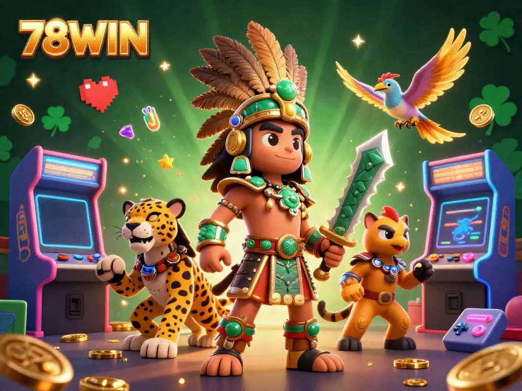 Experience thrilling gameplay with 78WIN featuring stunning Aztec characters and vibrant casino elements.