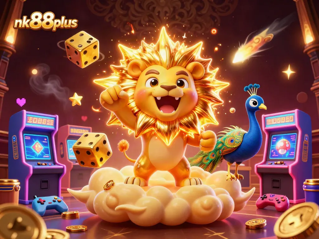Experience thrilling gameplay at nk88plus with vibrant casino-themed 3D illustration showcasing vibrant characters.