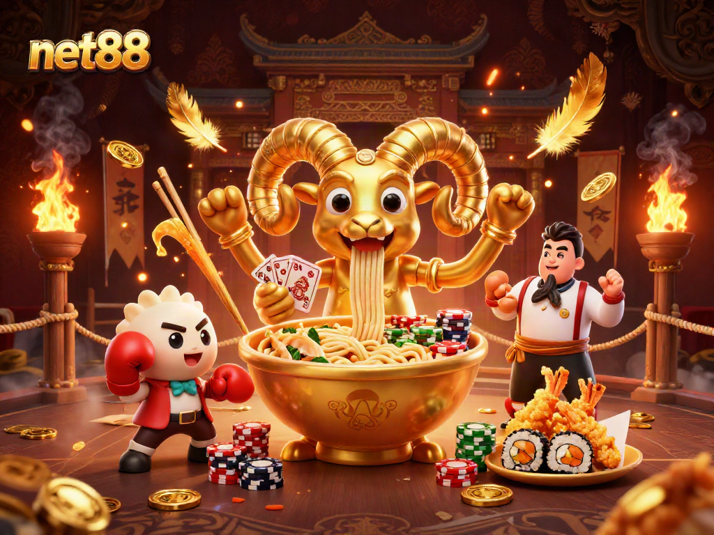 Experience thrilling action at net88 with a vibrant 3D illustration showcasing the excitement of gaming.