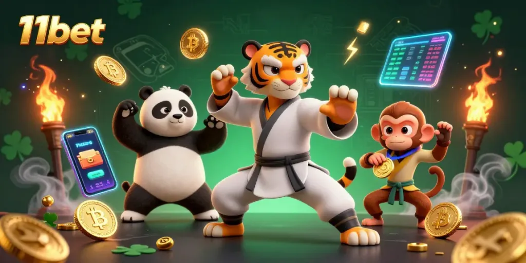 Experience the thrill of 11bet with a vibrant 3D casino illustration depicting adventure and strategy.