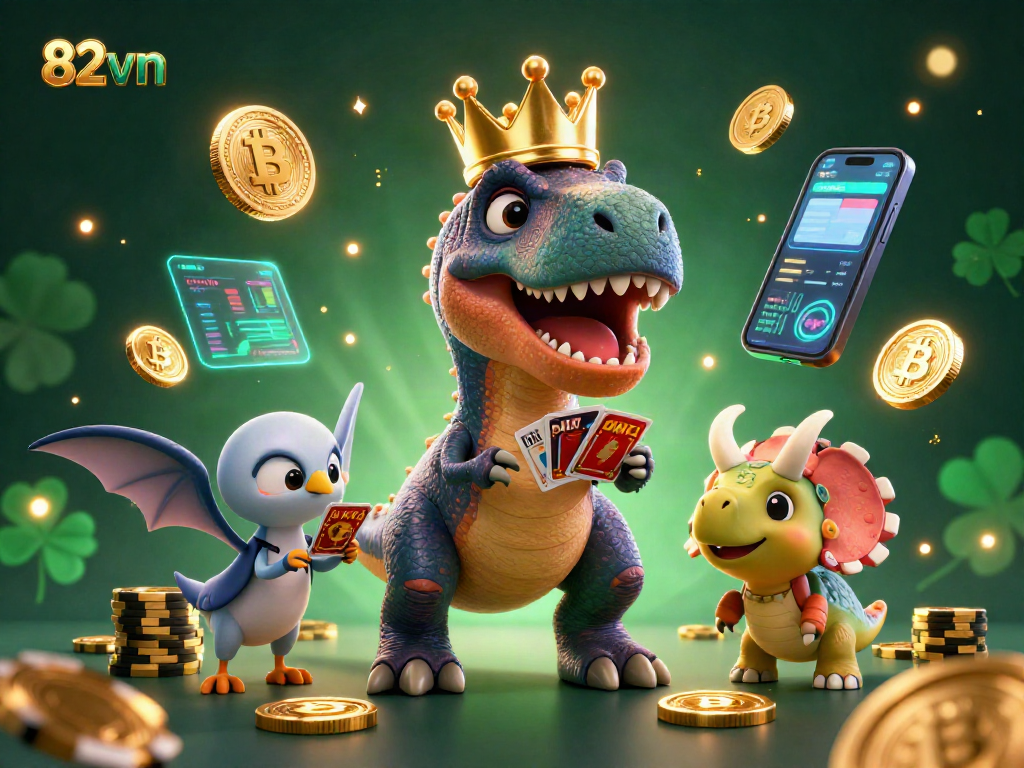 Engage in thrilling gameplay at 82vn with friendly dinosaur characters and crypto elements.