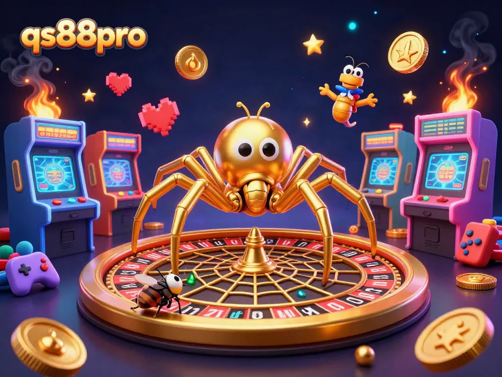 Place your bets at qs88pro with excitement as the golden spider spins the roulette web!