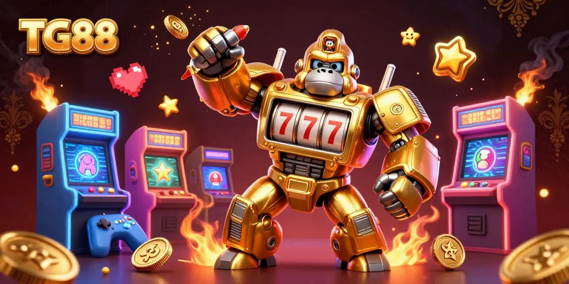 Watch TG88's thrilling 3D casino-themed scene featuring dynamic gaming elements and gold coins.