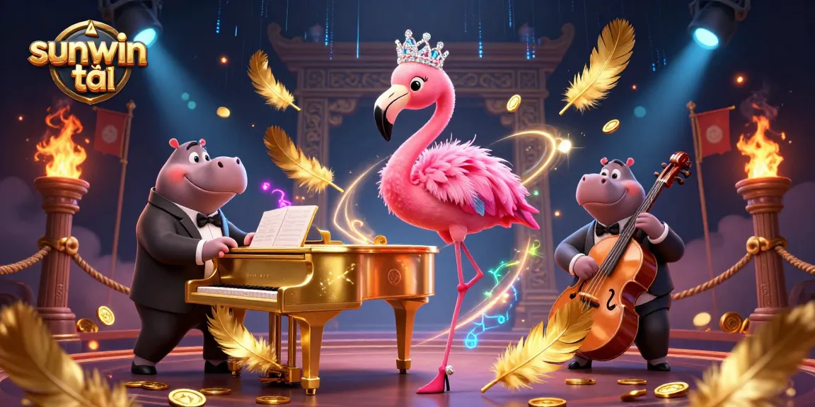 Enjoy the excitement of sunwin tải with vibrant casino-themed 3D illustration featuring playful characters.