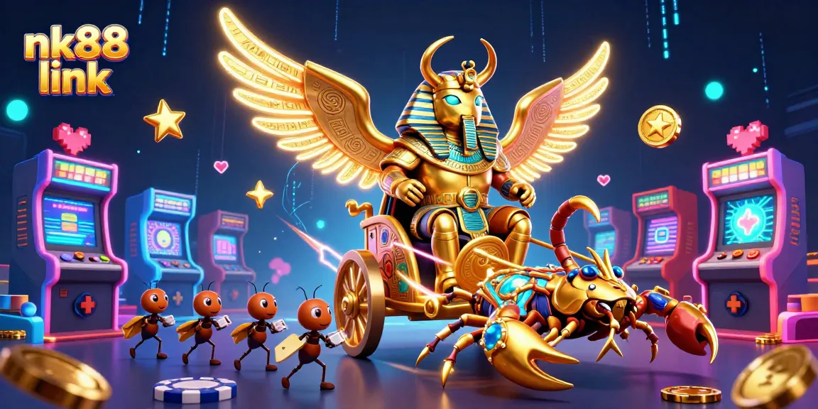 Experience thrilling betting at nk88 link with vibrant casino elements and dynamic 3D characters.