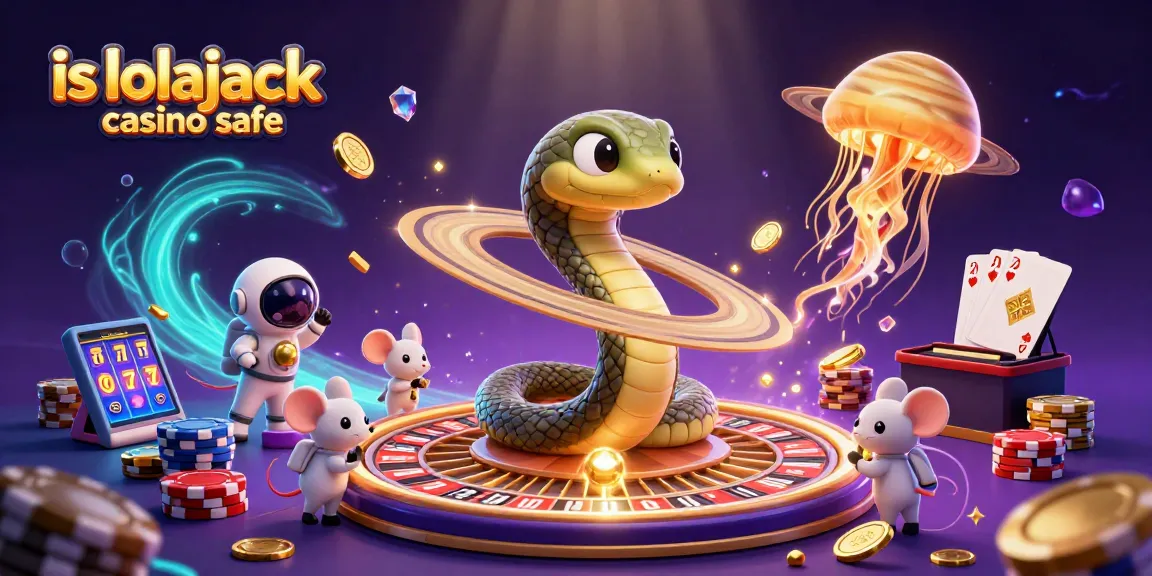Experience the thrilling cosmic scene with is lolajack casino safe headline, featuring roulette and gaming fun.