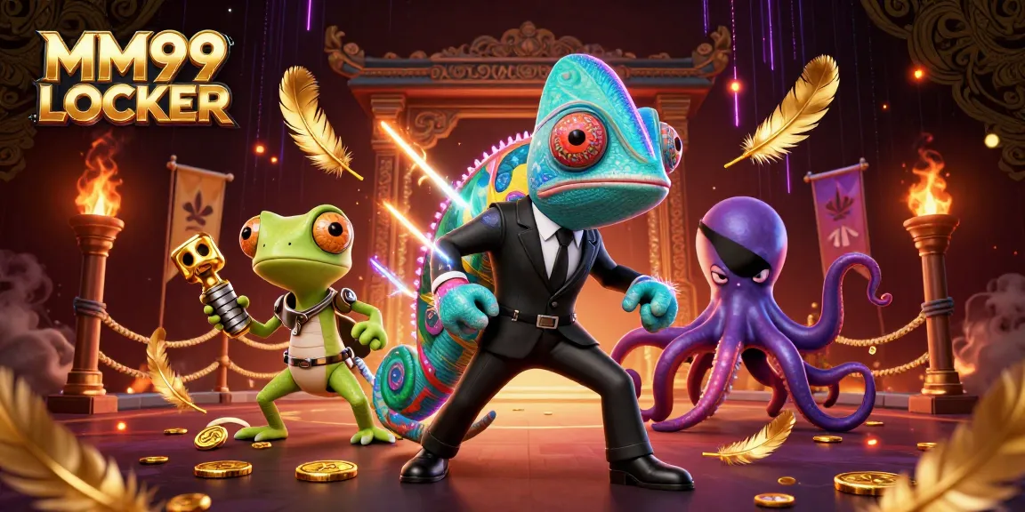 Experience the excitement of MM99 LOCKER in a vibrant 3D casino scene filled with vibrant elements.