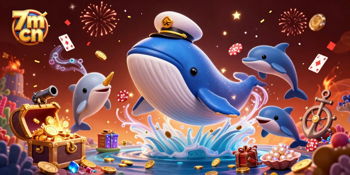 Engage with thrilling gameplay in 7m cn, featuring a whale captain surrounded by vibrant casino elements.