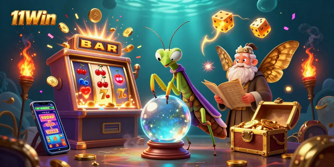 Engage with 11Win's vibrant casino adventure featuring rich slot machine elements.