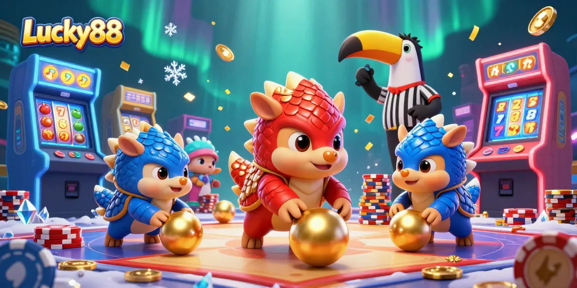 Play the exciting Lucky88 slot with dynamic characters in a vibrant casino scene.
