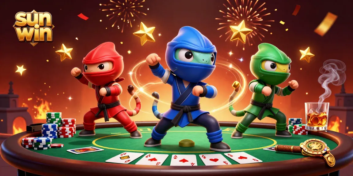 Experience thrilling action with the sun win chameleon team in a vibrant, poker-filled scene showcasing excitement.