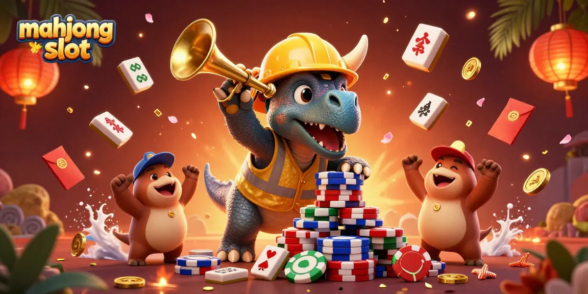 Experience thrilling gameplay with mahjong slot illustrated in a vibrant scene of celebration and luck.