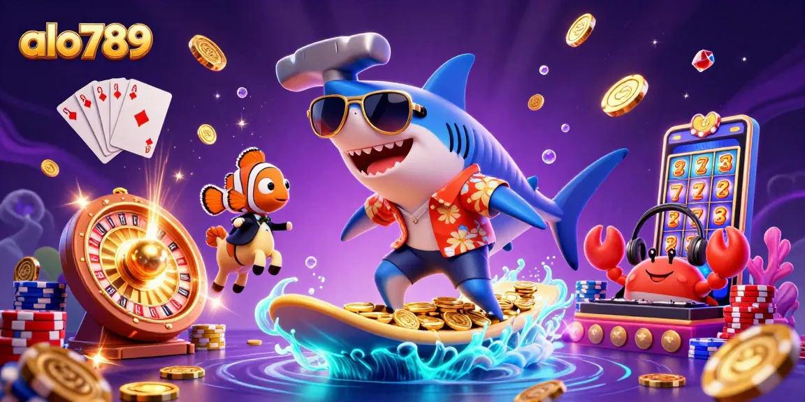 Experience the thrill of alo789 with vibrant characters and a dynamic casino scene filled with rich gambling elements.