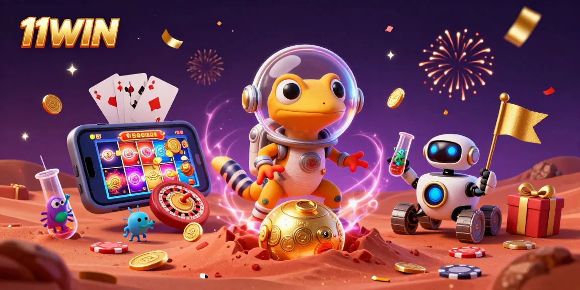 Experience excitement with 11WIN as the Martian gecko uncovers a hidden casino adventure.