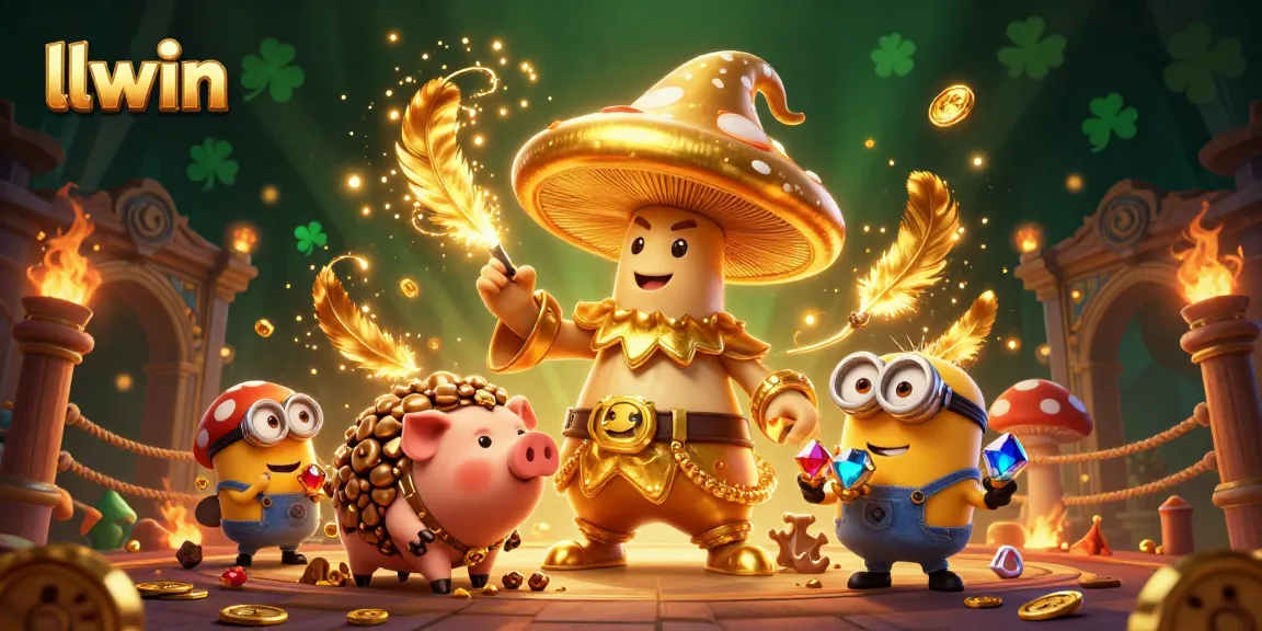 Spin and win at llwin with a magical scene featuring enchanting characters and dazzling coins.